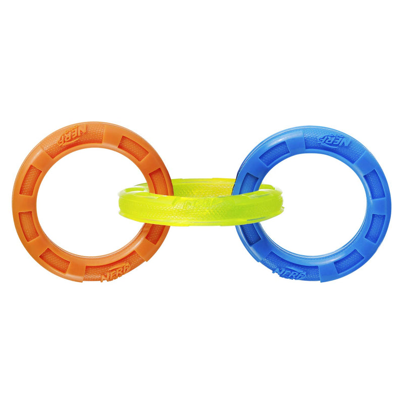 [Australia] - Nerf Dog Multi-Ring TPR Tuff Tug Dog Toys One-Size-for-Most Blue/Green/Orange 