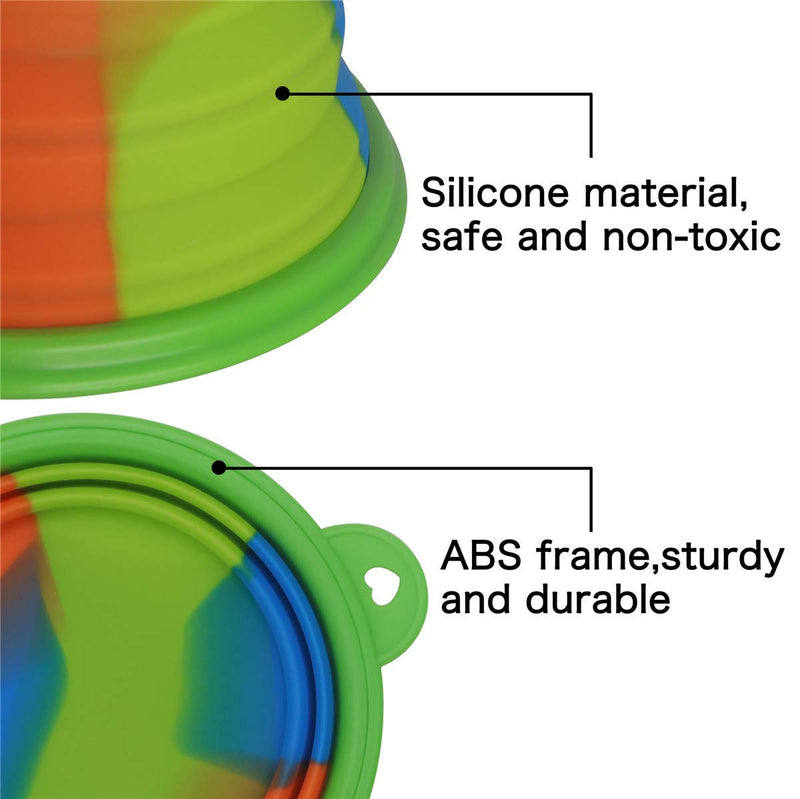 SLSON Collapsible Dog Bowl 2 Pack, Portable Silicone Pet Feeder, Foldable Expandable for Dog/Cat Food Water Feeding, Travel Bowl for Camping Camouflage - PawsPlanet Australia