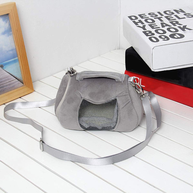 Wontee Hamster Carrier Bag Portable Outdoor Travel Handbag with Adjustable Single Shoulder Strap for Hamster Small Pets Grey - PawsPlanet Australia