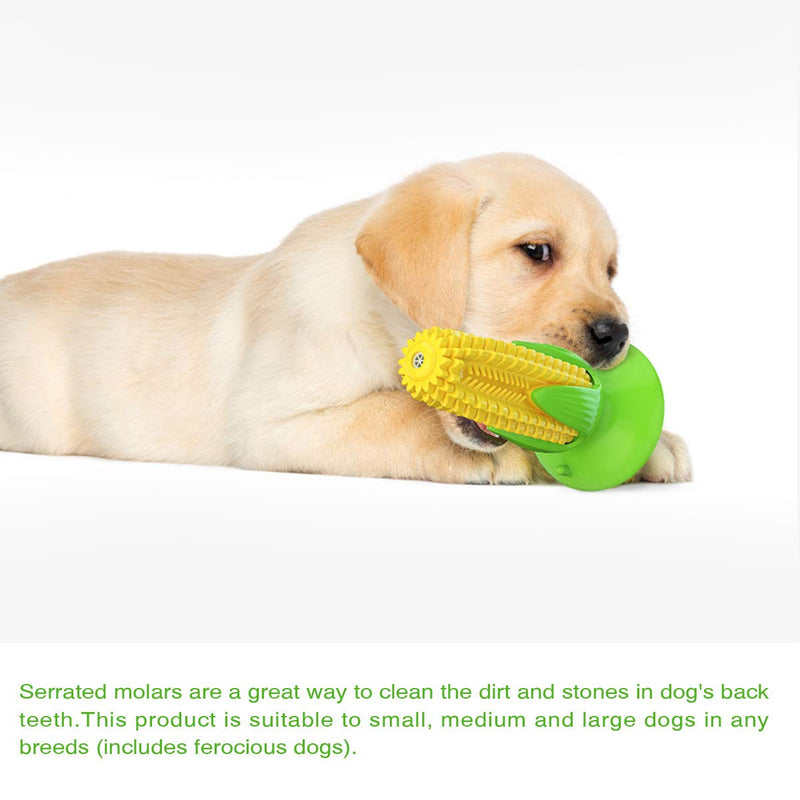 [Australia] - Dog Chew Toys Indestructible Dog Toothbrush Toys for Clean Teeth for Aggressive Chewers Large Breed with Suction Cup, Indoor Interactive Durable Corn Bone Toys Suitable for Puppy Small Large Dog 