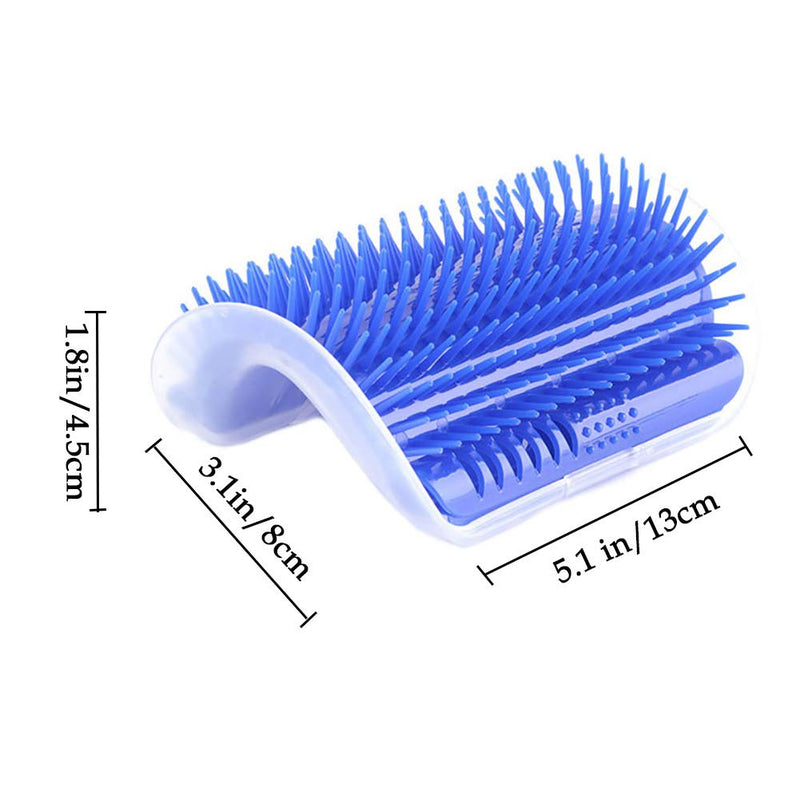 [Australia] - Love Dream Cat Self Groomer, 4 Pack Cat Grooming Brush with Catnip, Wall Corner Groomers Soft Grooming Brush Massage Combs for Short Long Fur Cats, Softer Massager Toy for Kitten Puppy 2 Grey+2 Blue 