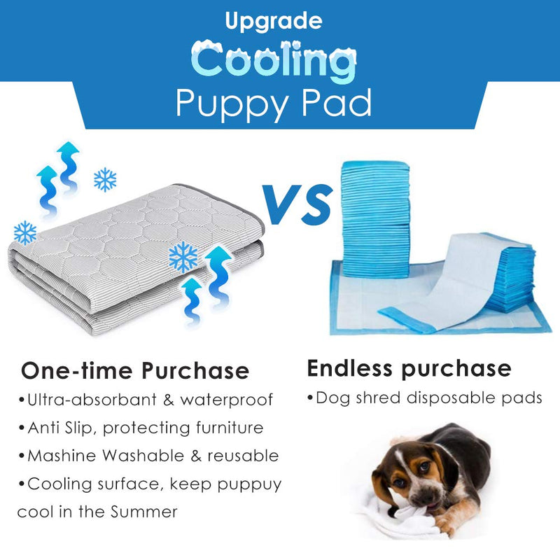 ULIGOTA Dog Cooling Mat Waterproof Cooling Pad for Crate & Kennel Machine Washable Summer Cooling Mat Water Absorption Reusable Dog Pee Pad for Pets Summer Sleeping Fits Crate of 24 Inch - PawsPlanet Australia