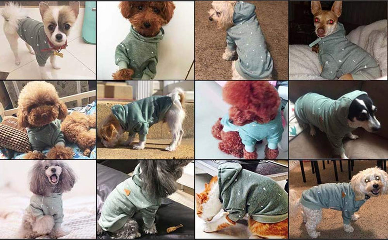 [Australia] - BONDOGLAND Dog Hoodies Pet Jumpsuit Kitty Clothes Puppy Pjs Sweater Tracksuit for Small Dogs Cat S(Chest11.8"-13.77", 2.5-4 lb) 