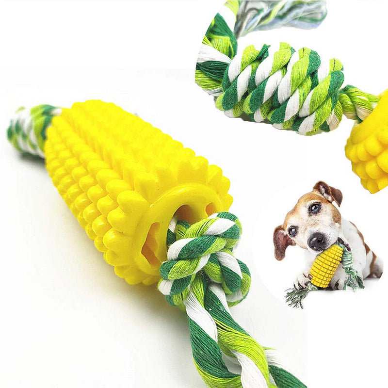 [Australia] - KTT Dog Chew Toys,Safe & Long Lasting Corn Chewable Sticks with Cotton Rope Knot Toy - Tough Alternative Chewing Sticks for Dogs 