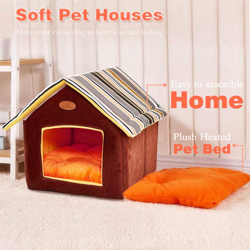 ShellKingdom Dog House, Foldable Pet Cat and Dog Bed with Cushion Pet Puppy Indoor House Grey - PawsPlanet Australia