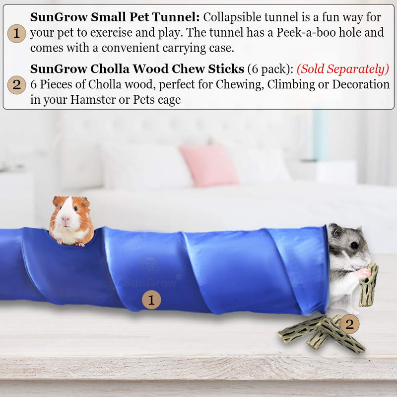 [Australia] - SunGrow Guinea Pig Tunnel, 25.5-inches Long, Expandable Up to 35.4-inches, Works Alone or Attach to Tunnels, Flexible and Soft Fabric Activity Center, with 3 Openings for Small Pets 