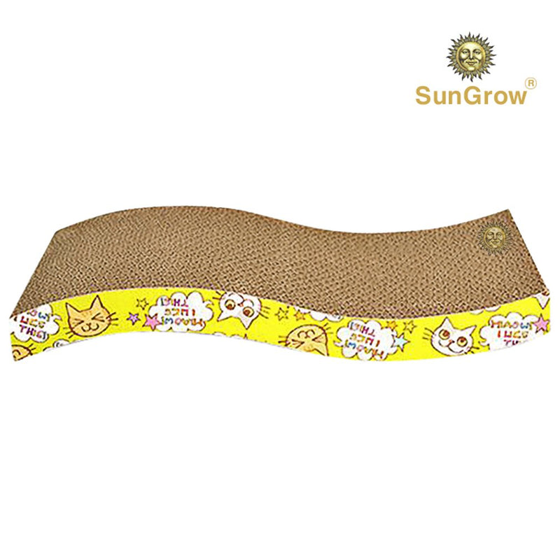 [Australia] - SunGrow Scratcher Toy for Cats Meow Scratch Board with a Curved Wave Design - Satisfy Your kitty's Natural Scratching Instinct - Save Your Furniture - Made of Environmental Friendly Material 