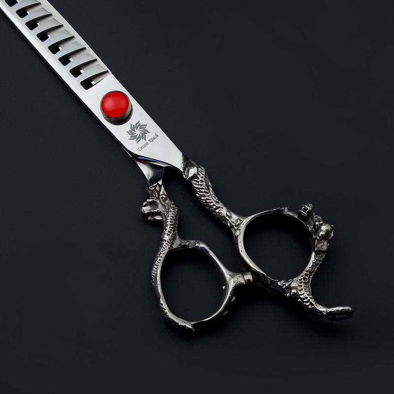 [Australia] - Dream Reach 7.0 inch Professional Dragon Handle Pet Grooming Thinning/Texturizing Scissors Japanese Steel - 14 Teeth Dog Chunker Shears - Perfect for Pet Groomer or Home DIY Pet Use 