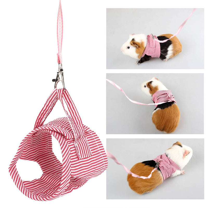 Squirrel Vest Strap, Small Animal Harness Vest & Leash Set Soft Front Harness Adjustable Outdoor Vest Harness Clothing for Guinea Pig Chinchilla Squirrel (S-red) S red - PawsPlanet Australia