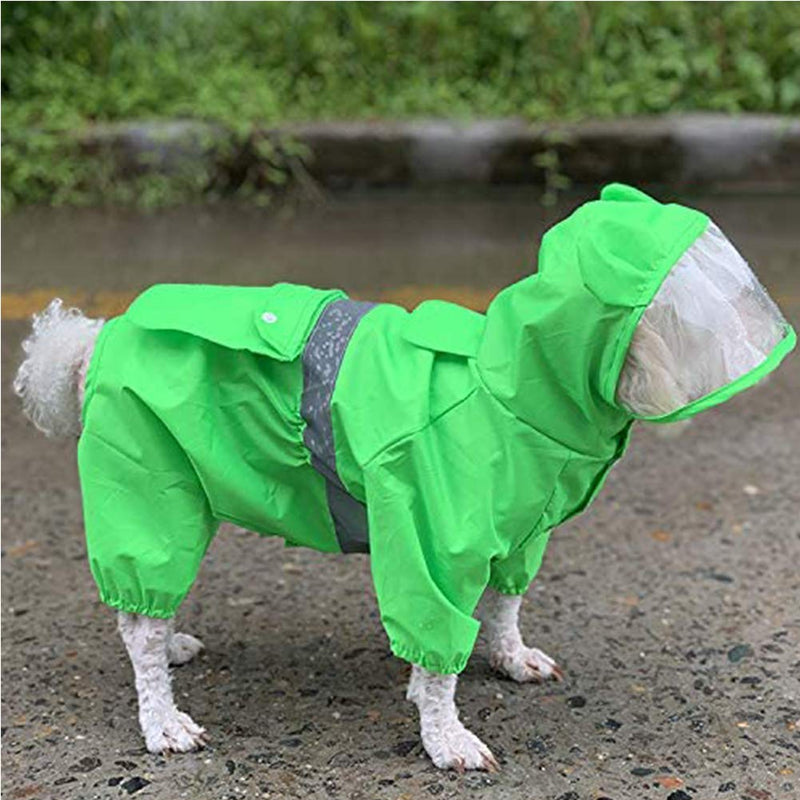 Homieco Dog Raincoat with Hoodie Reflective Safety Strips, Waterproof Jacket Light-Weight for Pet, Dog Clothes Rain/Water Resistant, Rain Vest for Medium Large Dog L - PawsPlanet Australia