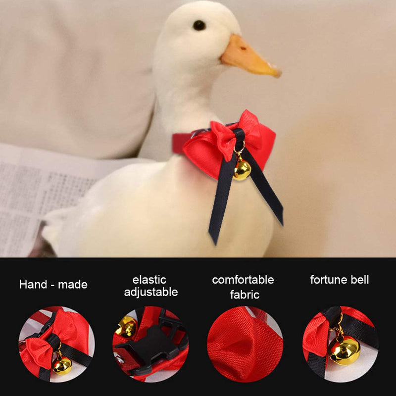 Bird Collar Pet Bell Bow Tie Parrot Bird Collar Bow Tie Parrot Bow Tie for Bird Poultry Chicken Duck Goose(red) red - PawsPlanet Australia