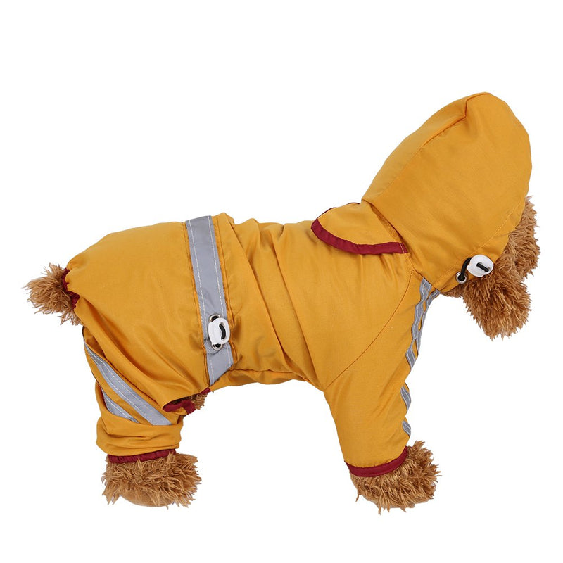 Pet Raincoat, Waterproof Jacket Cat Dog Hood Rain Coat Reflective Jumpsuit Apparel(Yellow XXL) Yellow XXL - PawsPlanet Australia