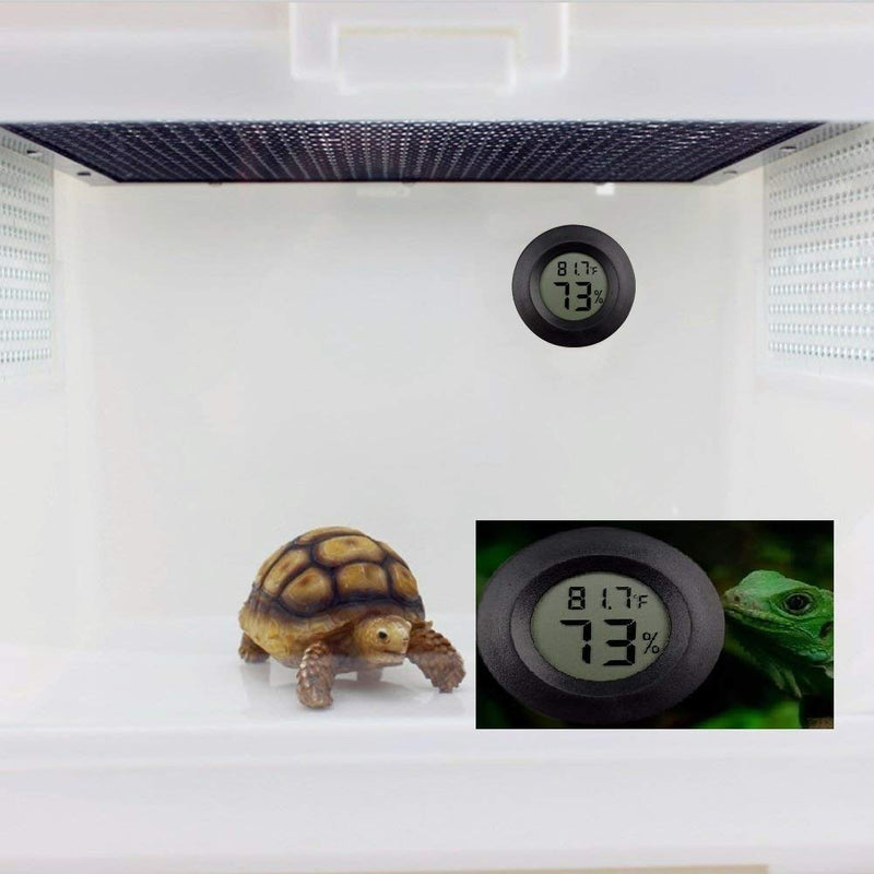 Eidyer Reptile Thermometer, Digital Hygrometer Thermometer for Incubators Indoor Reptile Breeding Box Weather Station Greenhouse Basement Gauge Terrarium Hygrometer Lizard Spider Tortoise Tank Round - PawsPlanet Australia