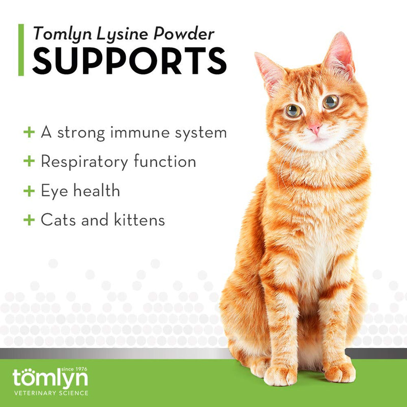 Tomlyn Immune Support Daily L-Lysine Supplement, Fish-Flavored Lysine Powder for Cats and Kittens, 3.5oz - PawsPlanet Australia