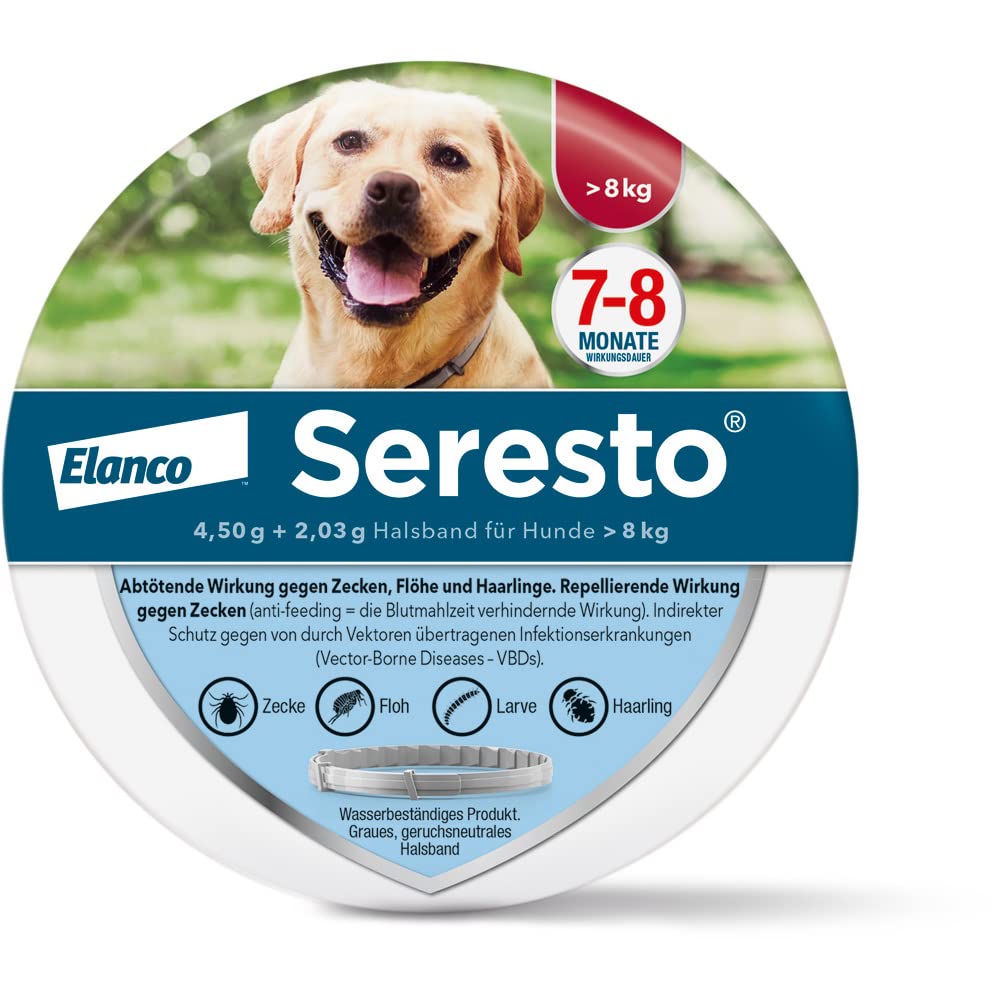 Elanco Seresto® collar for large dogs from 8 kg: 7 to 8 months of effective protection against ticks and fleas, length 70 cm, 4.50 g + 2.03 g - PawsPlanet Australia