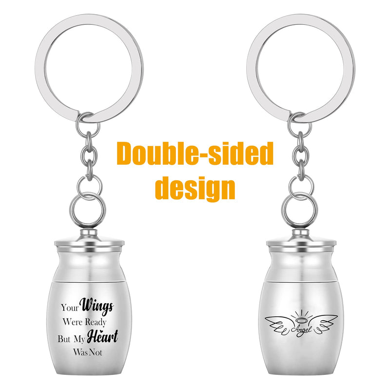 Bestomrogh 1 Pcs Mini Cremation Urns Small Keepsake Urns Stainless Steel Memorial Ashes Holder Cremation Jewelry for Human Pet 25 * 16mm Style 1 - PawsPlanet Australia