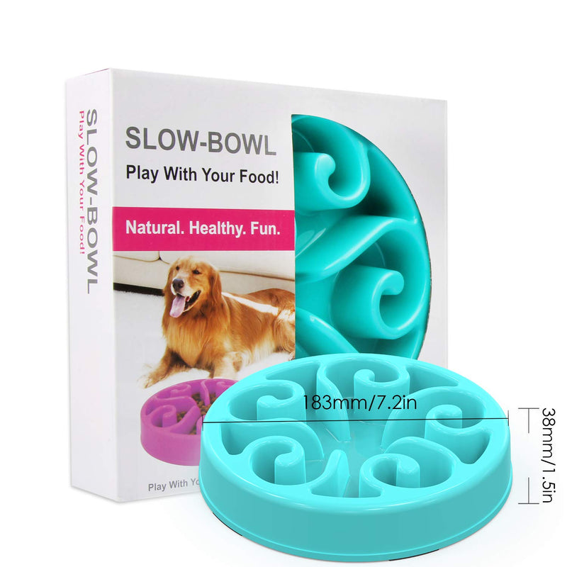 Zellar Dog Bowl Slow Feeder Bowls- Slow Feed + Interactive + Bloat Stop + Anti Gulp Dog Bowls Fit Small Medium Dogs and Cats, Blue - PawsPlanet Australia