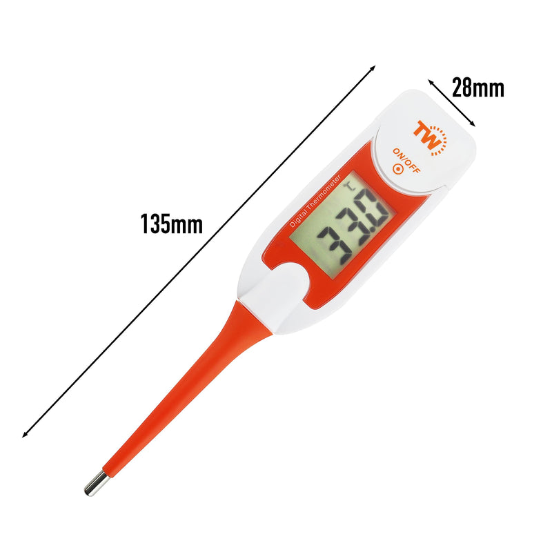 Premium pet thermometer for pet owners of dogs, cats, horses, flexible digital temperature probe including veterinary hobdays chart - PawsPlanet Australia