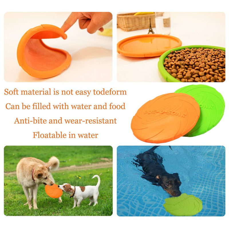 YOUYIKE Dog Frisbee Pet Toy, 2pcs Dog Flying DiscToys, Rubber Flying Disc, Pet Chew Toy for Outdoor Interactive Fun, Dog Training, Throwing, Catching and Playing (Only for small dogs) - PawsPlanet Australia