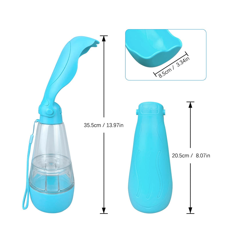 Andiker Portable Dog Water Bottle, 4 in 1 Multifunction Pet Leakproof Water Food Dispenser with Shovel Scoop, Drinking Bottle for Puppy Cat Outdoor Walking Travelling Hiking (Blue) Blue - PawsPlanet Australia