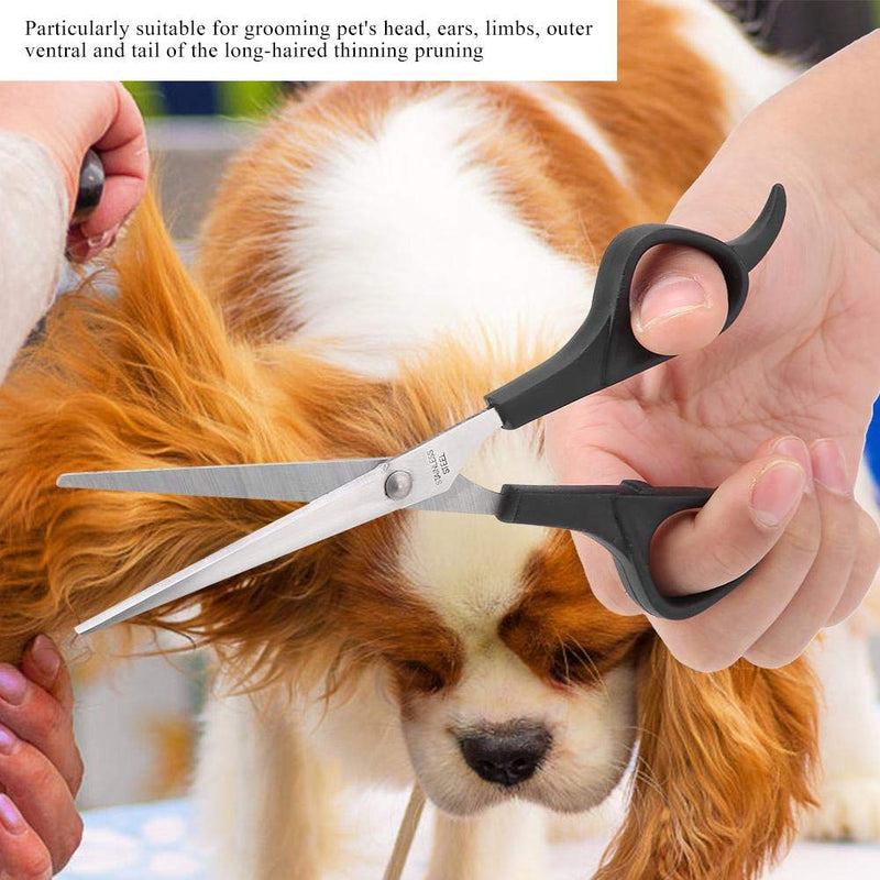 Oumefar Pet Hair Scissor Dog Cat Light-Weight Grooming Shear Straight Scissors with Professional Thinning Blade for Pet Groomers(Straight Scissor) Straight Scissor - PawsPlanet Australia