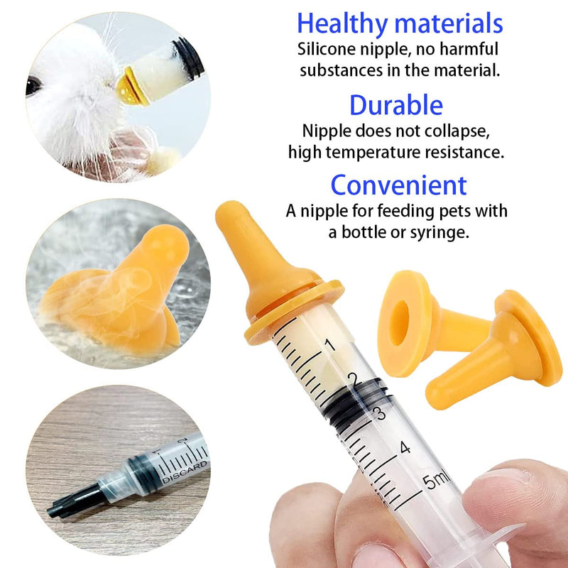 Puppy Syringe Feeder, Puppy Nursing Bottle Pet Syringe Feeding Kit Original Nipple with Syringe, Feeding Nursing Bottle for Small Pet Puppy Kitten(24 Pack) - PawsPlanet Australia