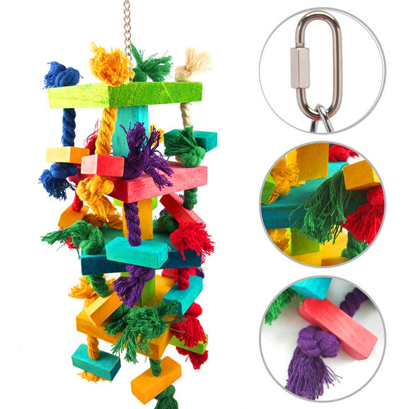 Bird Block Toys with Bells for Medium Parrots and Birds Like African Grey and Cockatoos - PawsPlanet Australia