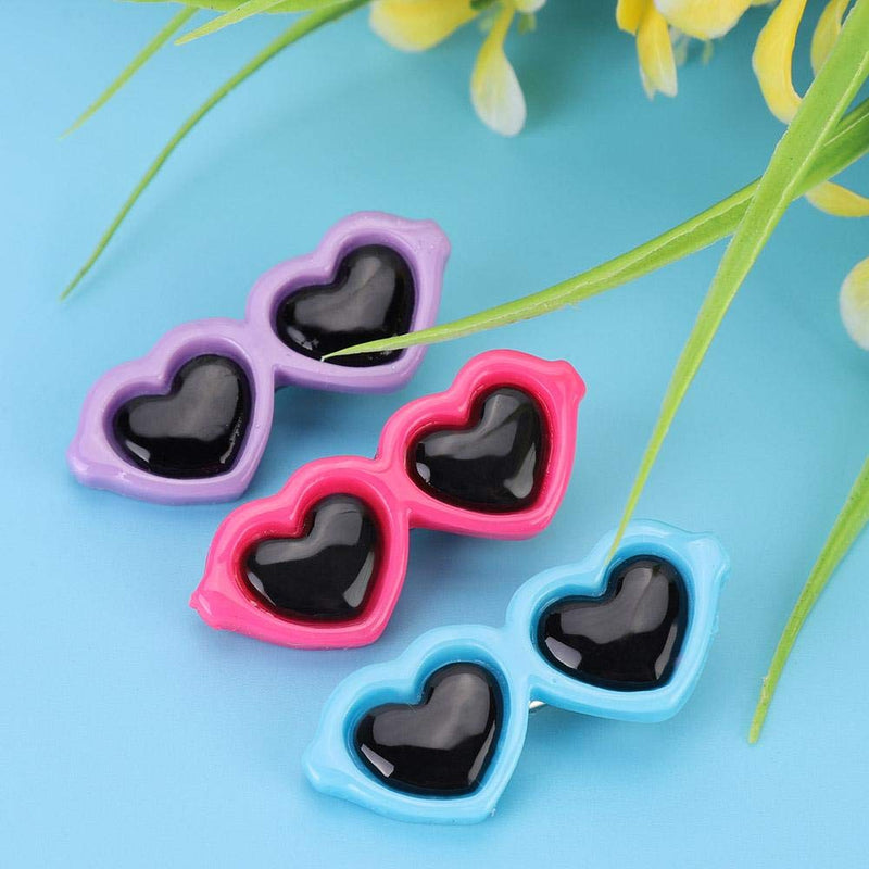 Hffheer 3Pcs Pet Hair Hairpin, Mix Colors Dog Hair Clip Glasses Shape Pets Hair Clip Dog Puppy Bow Patter Hair Clip Pet Grooming Bows(A) A - PawsPlanet Australia