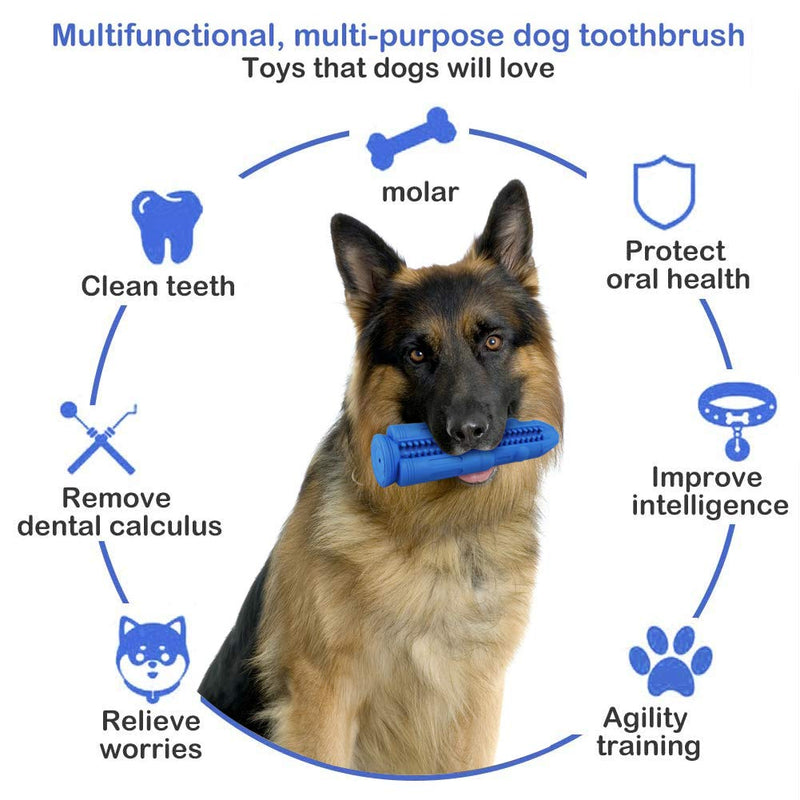 Dog Chew Toys Teeth Cleaning Toothbrush Squeaky Toy, Durable Puppy Teething Chew Toy Tough Pet Dental Oral Care Brushing Sticks Dogs Chewing Toys for Aggressive Chewers Small Medium Breed - PawsPlanet Australia