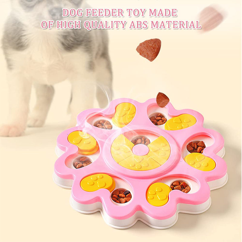 Dog Puzzle Feeder Toy Dog Interactive Toy Dog Food Toy Non-slip Puppy Treat Dispenser Feeder Pet Training Games for Dog Puppy Cat - Safe and Easy to Clean(Pink) - PawsPlanet Australia