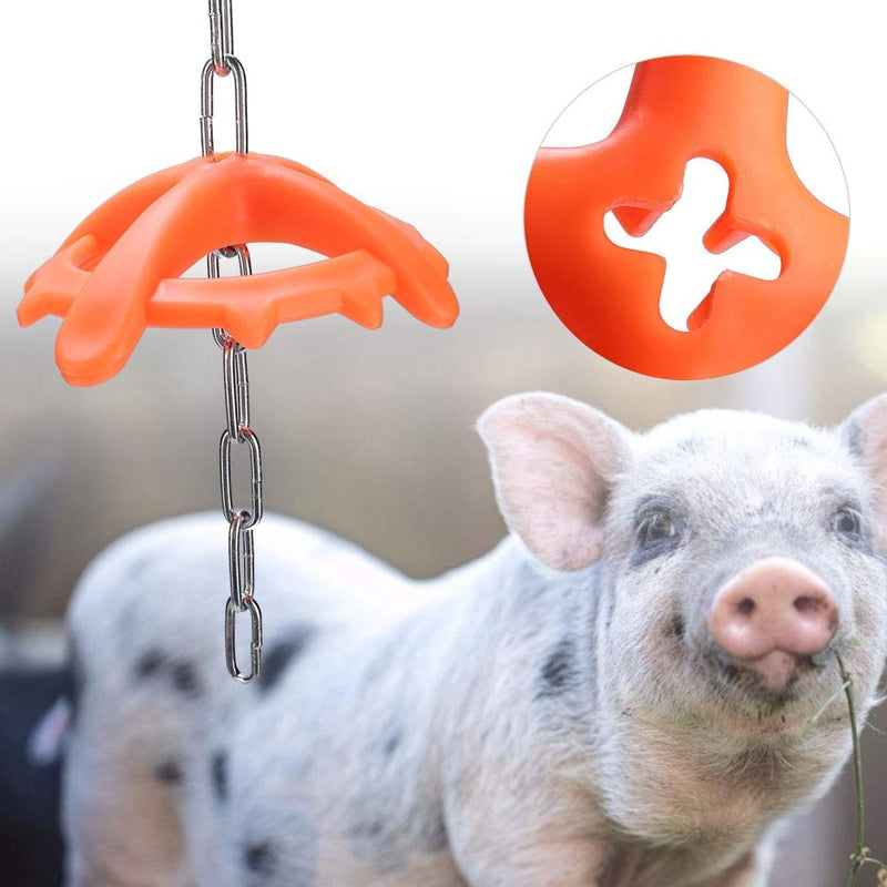 Weiyiroty With Long Metal Chain Plastic Bite Toy, High-Strength Veterinary Toy, Hollow Bite Plate Design for Pig Piglets - PawsPlanet Australia