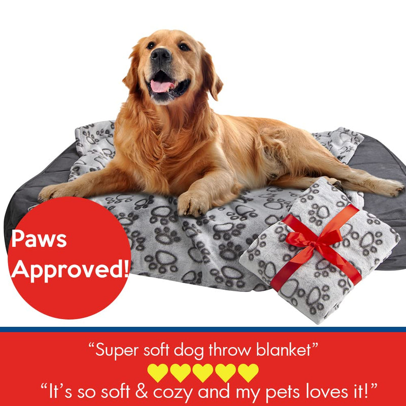 Soft Dog Bed Blanket, Warm Puppy Blankets Cat Kitten Throw, Medium & Small Fluffy Pet Bed Blanket, Cute Paw Print Pet Blanket for Furniture, Couch Sofa, Newborn Pets Essentials & Gifts 32x40 inch (Pack of 1) - PawsPlanet Australia