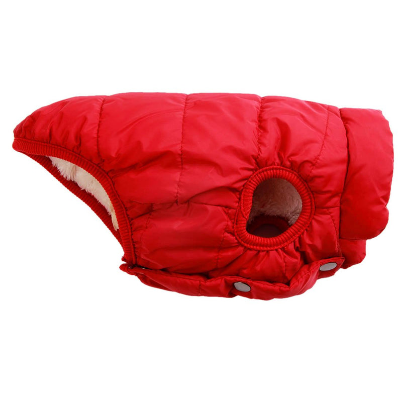 JoyDaog 2 Layers Fleece Lined Super Warm Dog Jacket for Winter Cold Weather,Extra Soft Puppy Vest Windproof Doggie Coat,Red M Red - PawsPlanet Australia