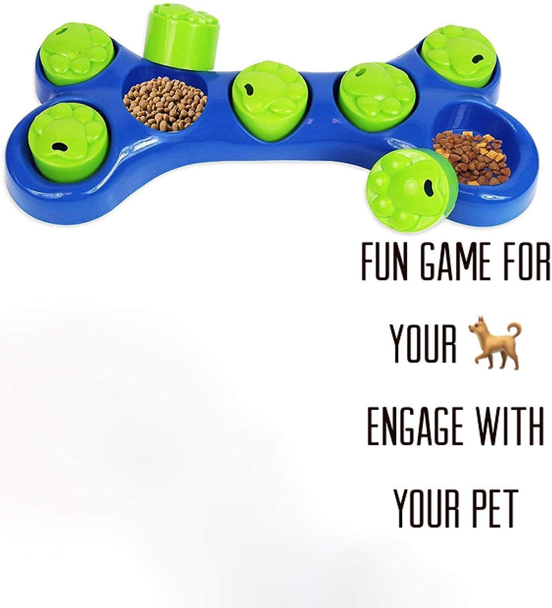 MSM Dog Pet Feeding Bowl Feeder Bowl Bone Shape Treats Game Toy Bone Puzzle Puppy Hide Interactive Food Healthy - PawsPlanet Australia