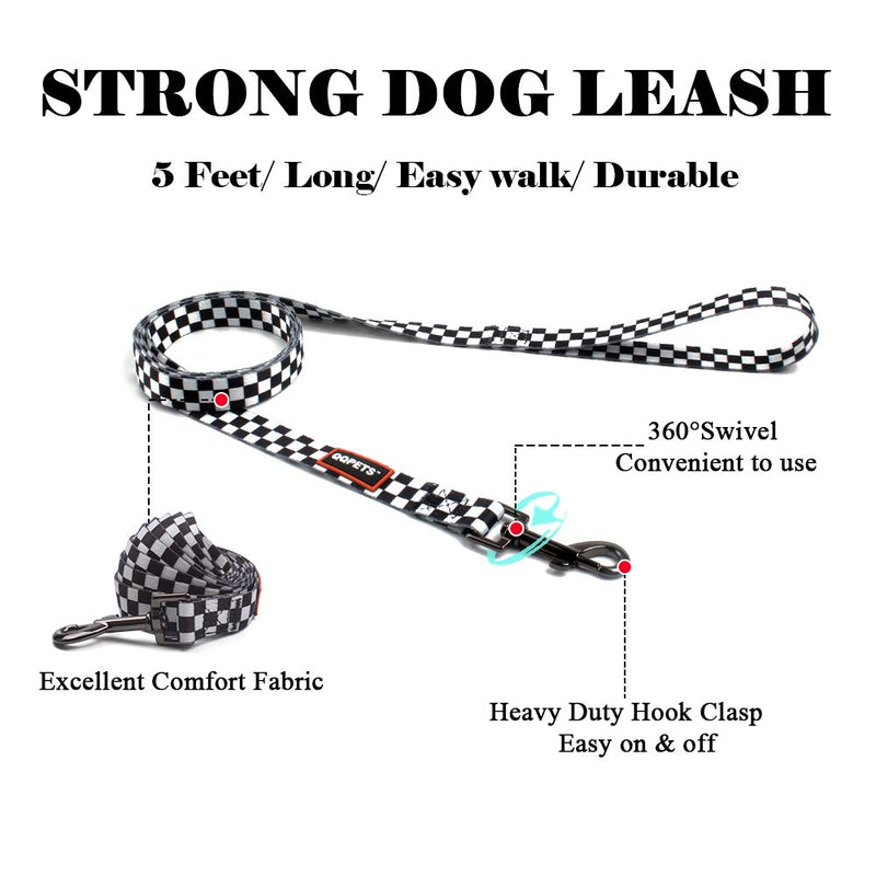 QQPETS Dog Harness Leash Set, Adjustable Heavy Duty Basic Harnesses for Small Breed Dogs, Back Clip, Anti-Twist, Perfect for Walking (XS(12"-18" Chest Girth), Black Plaid) XS(12"-18" Chest Girth) - PawsPlanet Australia