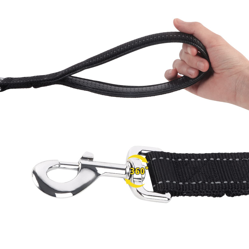 Lollanda dog leash, short leash dog 32cm, padded short leader, short leader dog, training leash for large medium dogs, drag leash for dogs (black) black - PawsPlanet Australia