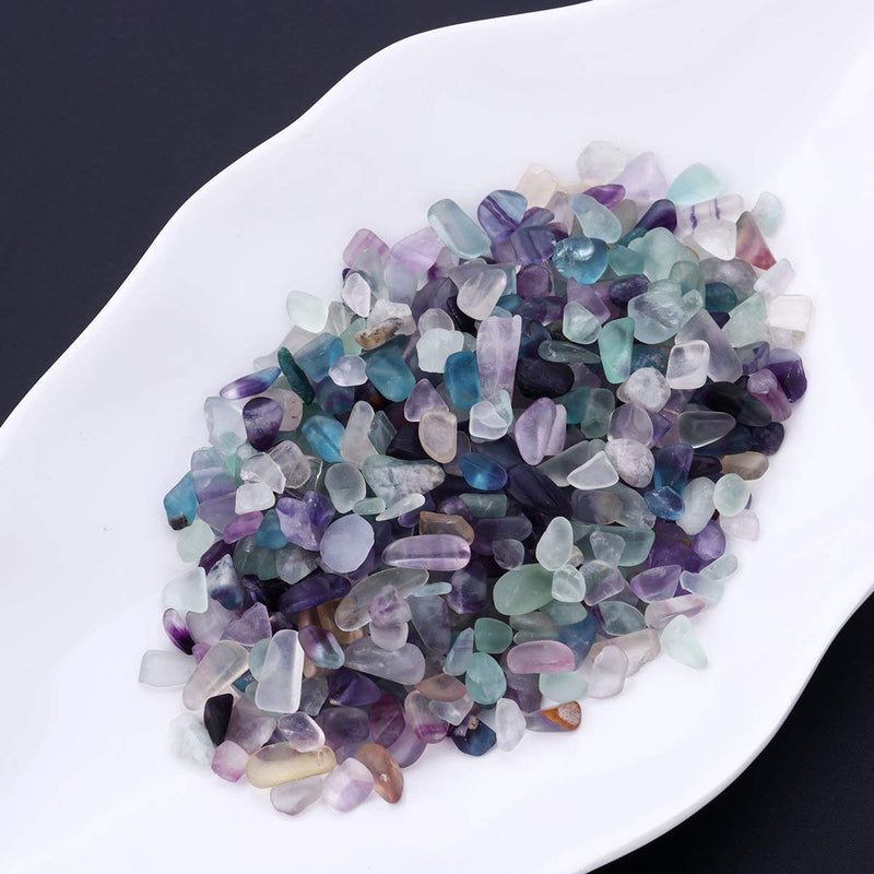 POPETPOP Natural Fluorite Tumbled Chips Stone Crushed Crystal Polished Irregular Shape Reiki Healing Quartz Crystal Gemstones for Home Decoration?1 lb - PawsPlanet Australia