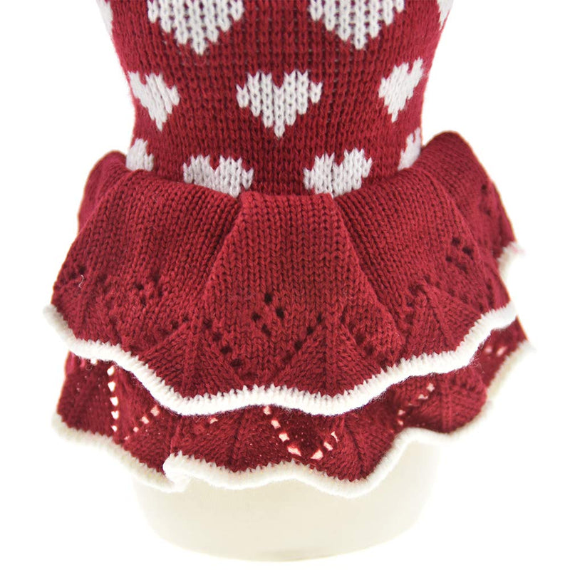 FLAdorepet Small Dog Sweaters Female Girl Red Winter Warm Dog Princess Dress Clothes Dachshund Chihuahua Corgi (XS, Red) XS - PawsPlanet Australia