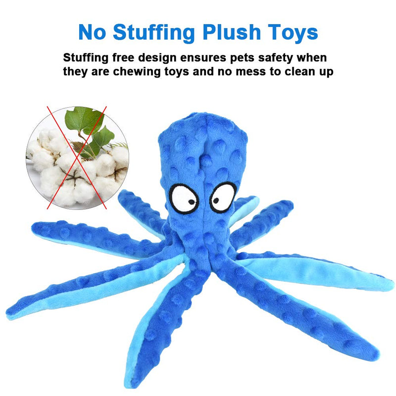 Dog Plush Toys Octopus - No Stuffing Dog Squeaky Toys with Crinkle Paper for Puppy Teething, Durable Dog Chew Toys Funny Interactive Toys for Small to Medium Dogs Training and Playing (2 Pack) - PawsPlanet Australia