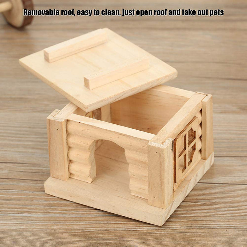 Weikeya Hamster House Wooden Rat Hut Cage Detachable Top Made of Wood Suitable for Small Pet Toys - PawsPlanet Australia