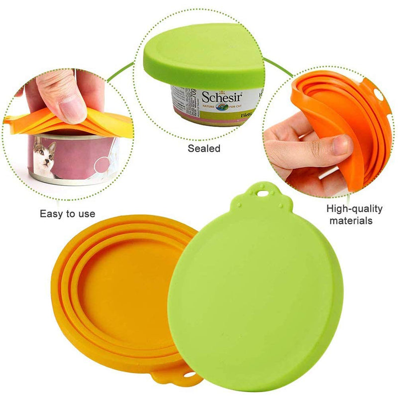 Hpamba Universal Cat Dog Food Can Lids Fits All Dog and Cat Can Lid Pet Food Can Covers Universal Lids BPA Free Silicone Pet Can Silicone Can lids for Pet Dog One Size Can Cap Standard Size Dog 4PCS - PawsPlanet Australia