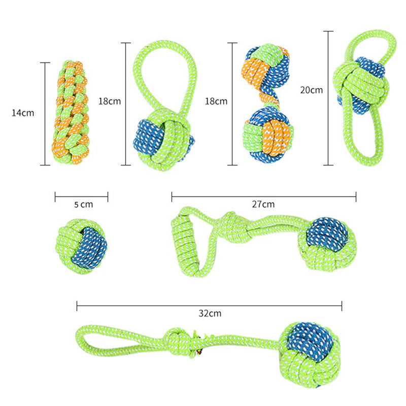 SENDILI Interactive Dog Toy - 7Pcs/Sets Puppy Dog Teething Rope Toys Indestructible Chew Toy for Small Medium Dogs - PawsPlanet Australia