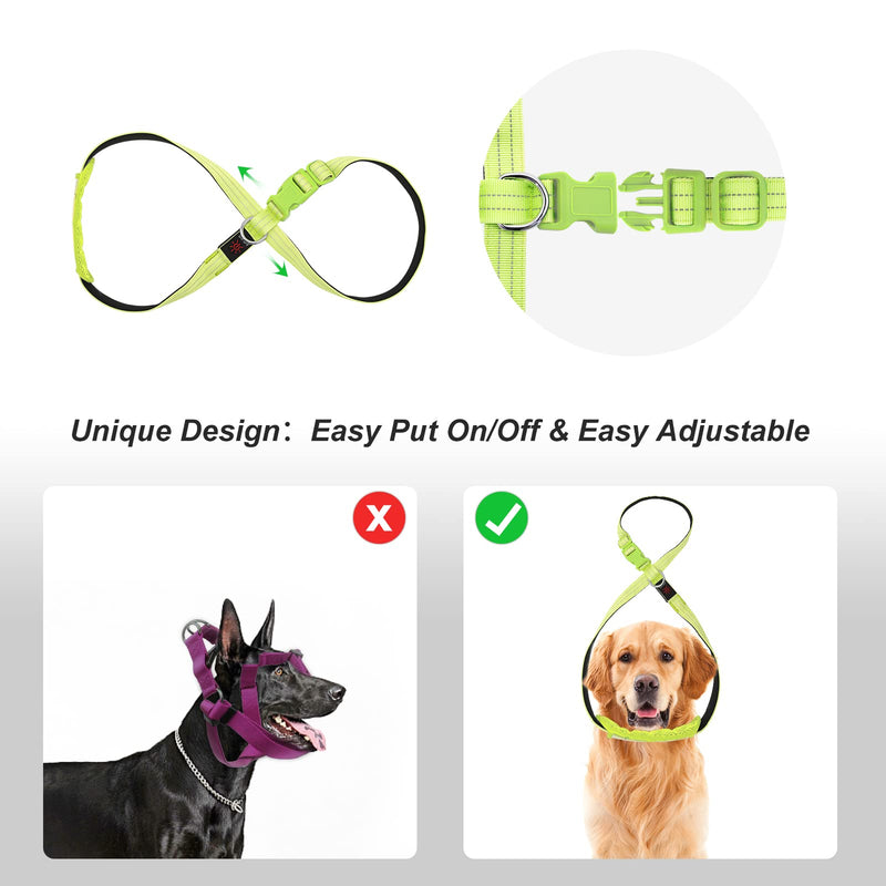 PZRLit LED Dog Harness Luminous for Dogs, Luminous Harness Dog Vest Rechargeable, Soft Padded, Adjustable and Reflective, Illuminated Dog Harness (Green, Large) Green Large - PawsPlanet Australia