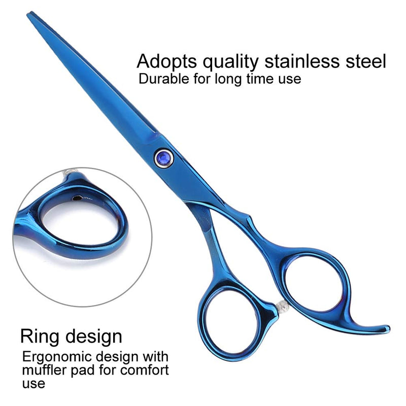 2x Professional Dog Hair Thinning Scissors, Extra Sharp Modelling Scissors, Cat Sharp Scissors, Dog Salon Thinning Scissors for All Dogs, Cats Cutting with Grooming Comb(Blue) Blue - PawsPlanet Australia