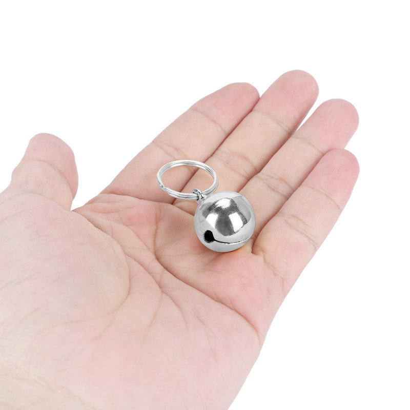 2 Pcs Rustproof Copper Bells Extra Loud Pair of Cat and Dog Wearable Bells Collar Charm Bells for Protecting Birds and Wildlife Silver - PawsPlanet Australia