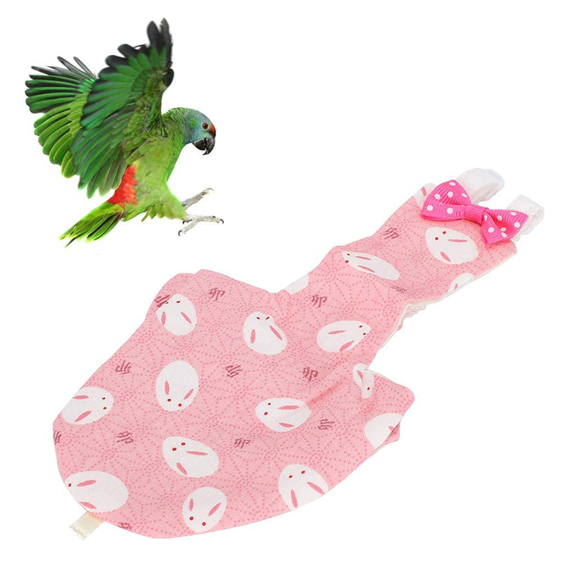 AMONIDA Washable Diaper Clothes Bird Diaper, Bird Parrot Nappy Pant Bird Diaper Parrot Flight Suit Bird Clothes for Mini Parrot(S, Pink Rabbit) - PawsPlanet Australia