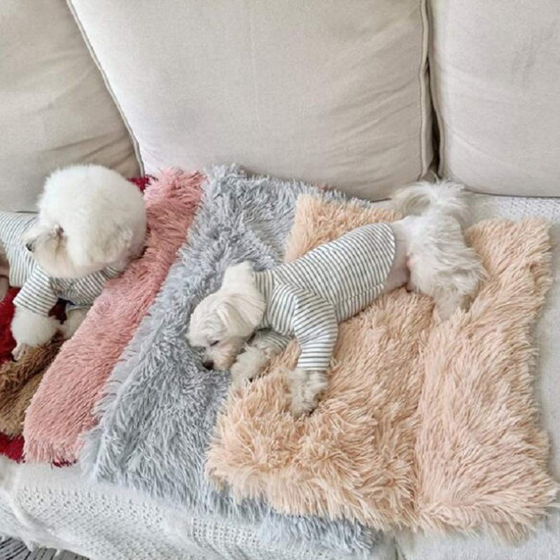 Ewolee Dog Blanket, Super Soft Warm Fluffy Pet blanket, Shaggy Faux Fur Pet Snuggle Blanket Washable Sleep Bed Mat for Small Medium Large Dogs and Cats (Small, Brown) Small (78 x 54cm) - PawsPlanet Australia