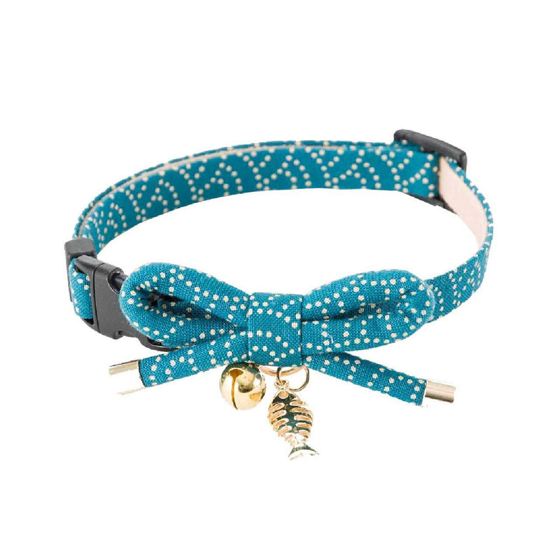 Necoichi Zen Fish Charm Cat Collar Blue - PawsPlanet Australia