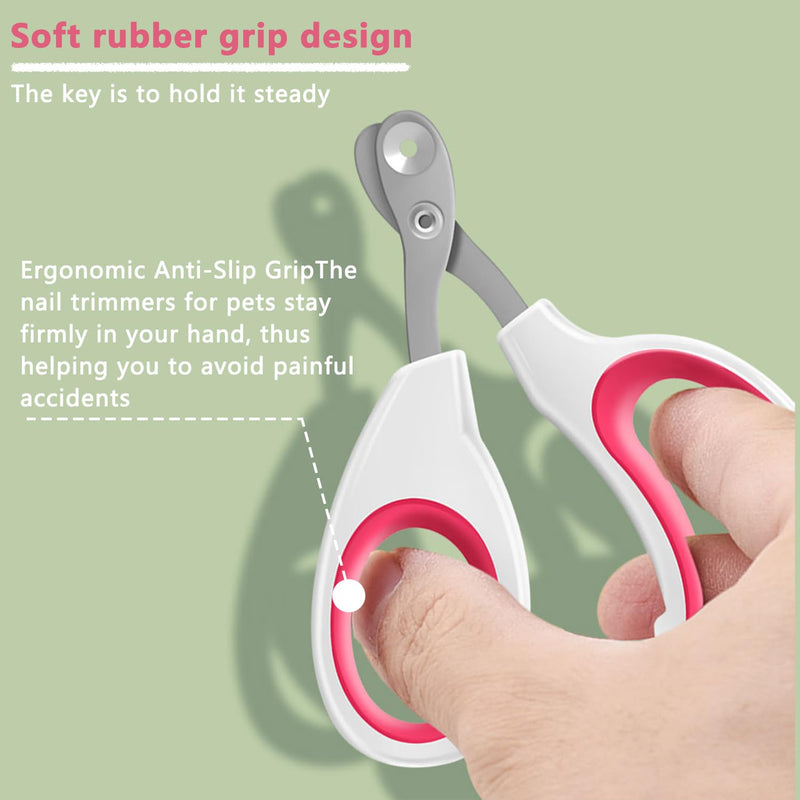 FIBOUND 2 pieces claw care cutters, claw scissors, cats, stainless steel claw scissors, claw cutters, cat nail clippers for small dogs, puppies, cats, rabbits, small animals (rose red) - PawsPlanet Australia