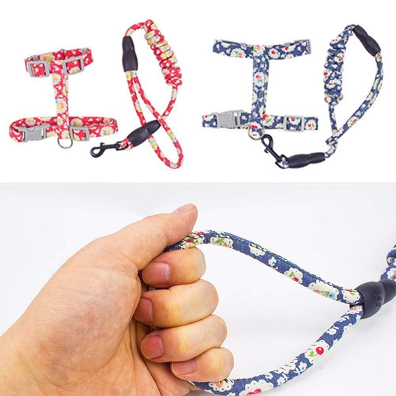 2 Pack Cat Harness and Leash Set Adjustable Harness Lead Set Escape Proof Pet Chest Strap with Quick Buckle for Cats Kitten Puppy Rabbits - PawsPlanet Australia
